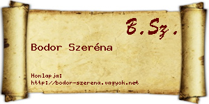 Bodor Szeréna névjegykártya
